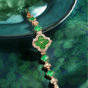 <span class=keywords><strong>Montre</strong></span>-bracelet DOM Rétro de Luxe pour <span class=keywords><strong>Femme</strong></span>, Cadran Vert, Bracelet Trèfle à Quatre Feuilles, <span class=keywords><strong>Tendance</strong></span> Simple, Étanche, pour Homme - Product Image 6