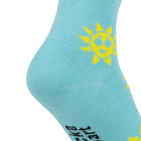 Chaussettes pour jeunes étudiants en promotion, vente directe usine, en coton tricoté avec grip, bordure en coton tissé et logo sur le dessous