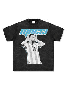 American Vintage for <span class=keywords><strong>Messi</strong></span> Impreso Heavy Cotton Crewneck <span class=keywords><strong>Sudadera</strong></span> Cross-Border Camiseta <span class=keywords><strong>de</strong></span> manga corta Oversized Casual Knitted - Product Image 2