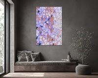 Moderno Simple Original Flora Bloom colorido violeta naranja pintado a mano textura gruesa aceite abstracto sala de estar pared arte