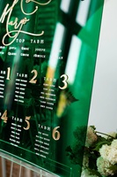 Plan de table personnalisé en acrylique 3D vert émeraude et or, élégant, personnalisé, pour mariage, signalétique, trouvez votre siège, décoration de réception