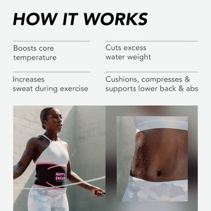 Faja Reductora de Cintura Happy Sweat M L Ajustable de Spandex para Hombres y Mujeres, Soporte Lumbar para Baloncesto y Entrenamiento - Product Image 2
