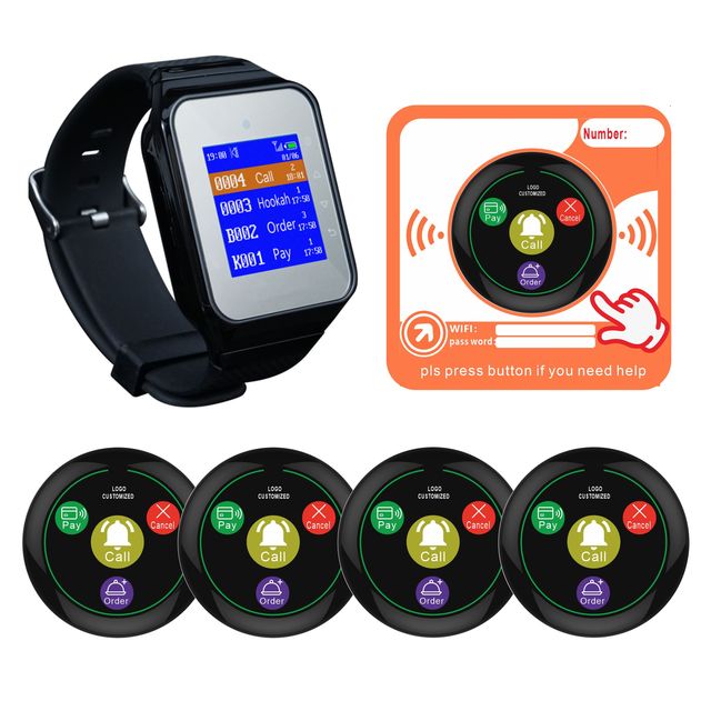 Wireless Pager Restaurant Waiter Calling System Buzzer Queue Calling Paging System Service Calling System