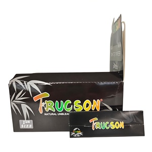 กระดาษมวนบุหรี่ TRUCSON สีขาว ขนาด 1 1/4 จำนวน 50 แผ่น พร้อมที่กรอง 50 ชิ้น ทำจากเส้นใยพืชธรรมชาติ เผาไหม้ช้า บรรจุ 24 สมุด/กล่อง - Product Image 3
