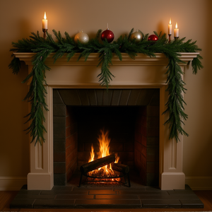 Guirnalda Navideña Artificial de 9 Pies, Estilo Norfolk, Decoración Tradicional para Chimenea, para Montar en la Pared - Product Image 2