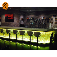 Comptoir de bar en pierre artificielle translucide, comptoir de bar à vin, smoothie, café, vin, 2021 m, lumière led