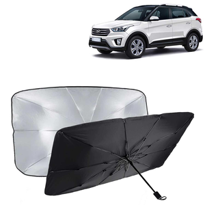 Pare-soleil pliable portable de style parapluie pour pare-brise de voiture, rangement extérieur, tableau de bord - Product Image 4