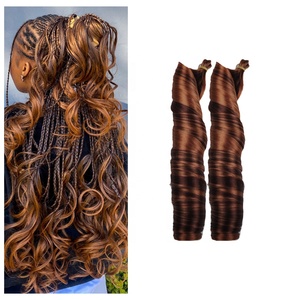 Extensiones de Cabello Sintético Ondulado Suelto para <span class=keywords><strong>Crochet</strong></span>, Rizado en Espiral, 22 Pulgadas, Cabello para Trenzar, Rizos Franceses, Extensiones de Cabello a Granel, Rubio Ombre - Product Image 1