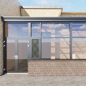 Kits de véranda modernes en aluminium avec toit en verre trempé isolant pour usage résidentiel, véranda à toit plat, maisons en verre - Product Image 1