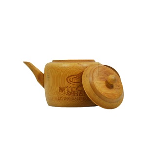 Carbonized Bamboo Teapot And Cup Set Cylinder Coffee Brown With Lid For Gongfu Tea Presents - Product Image 5