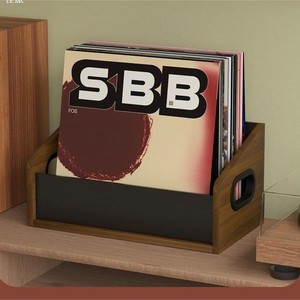 Wooden Vinyl Record Holder Solid Wood Storage <b>Box</b> For <b>Books</b> And Files With Handle - Product Image 1