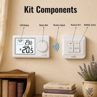 Kit de thermostat sans fil non programmable en gros avec portée de 100 m et récepteur 6(2)A 230V pour système de contrôle de chaudière domestique