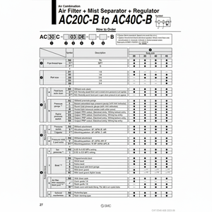 AC30C-03DG-B de combinaison de filtre à air SMC Pneumatics - Product Image 1