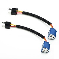 JYX OED/ODM H4 3 broches 9003 Câble de raccordement avec connecteur de douille de relais de phare LED en céramique et faisceau de câblage certifié UL