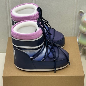 Botas de Nieve de Invierno de Cuero Genuino de Diseño de Lujo a la Moda, Botas de Senderismo Deportivas Antideslizantes para Esquí - Product Image 3