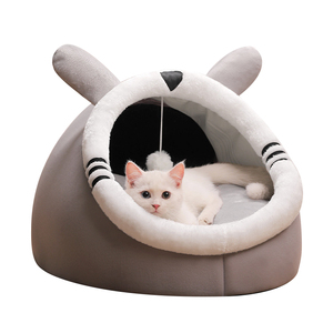 Alfombra de cama para gatos de algodón suave y cálido al por mayor, casa cálida para gatos con bola de caída, casa Cueva, nido para gatos, perrera para gatitos - Product Image 6