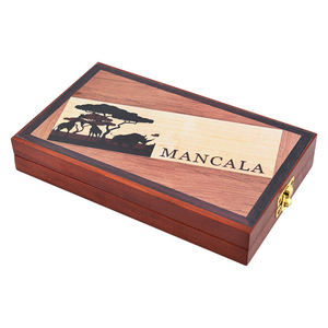 Tối Bằng Gỗ Mancala Thiết Lập Với Đa-Màu Sắc Thủy Tinh Hạt Thông Minh Chiến Thuật Hội Đồng Quản Trị Trò Chơi Cho Trẻ Em Người Lớn Gấp Bảng Trò Chơi Vàng Đậu - Product Image 1