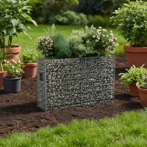 Jardinière surélevée en gabion 70.9x19.7x39.4 pouces en acier galvanisé, pots de fleurs, jardinières de jardin, style rustique - Product Image 2