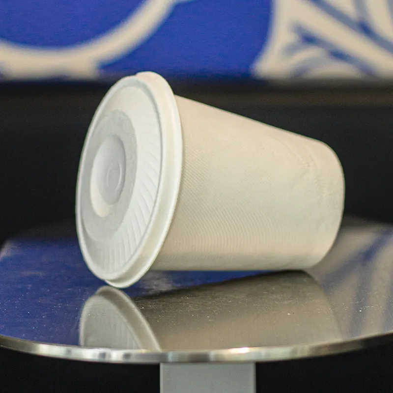 로고이있는 핫 더블 월 컵 일회용 화이트 바가스 종이 커피 컵