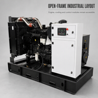 Générateur diesel à châssis ouvert CRYOMAX DO 200KW, démarrage électrique 12V/24V DC, refroidissement robuste, panneau de commande intégré