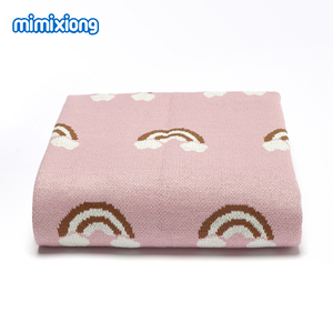 <span class=keywords><strong>Mantas</strong></span> para Bebé Mimixiong Oeko Tex, Nuevo Diseño, Adorable Patrón de Arcoíris, Envoltura para Bebé, <span class=keywords><strong>Mantas</strong></span> de Punto Jacquard - Product Image 6