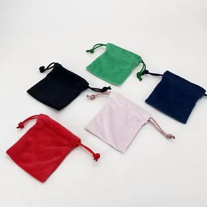 Luxury Soft Pink Velvet <b>Pouch</b> for Jewelry Customized <b>Drawstring</b> Velvet Bags Dust Gift Cosmetic Packaging Bag - Product Image 4