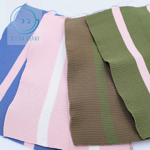 Hot Bán Tùy Chỉnh Màu Sắc Sườn Đan Vải Sọc Phẳng Đan Sườn Vải Cho Quần Áo - Product Image 3