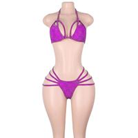 Ensemble de lingerie sexy en fil argenté scintillant, deux pièces, vêtements de pole dance, ensembles de festival, vêtements de club, ensemble de tenues