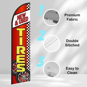 ยางรถยนต์มือสองขนาด 2.5*11.5 ฟุต คุณภาพสูง ธงขนนกแบบกำหนดเอง ธงชายหาดสำหรับงานปาร์ตี้ริมชายหาดและโปรโมชั่นโฆษณา - Product Image 3