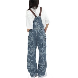 Custom Denim Casual High Waist Jumpsuit Overalls for Women Work <strong>Dungarees</strong> with Suspenders - Product Image 3