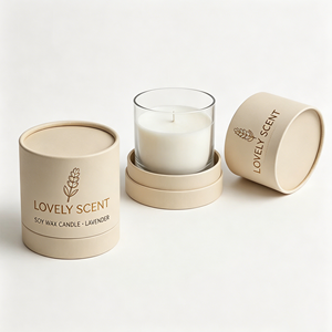 Boîte cylindrique en papier kraft biodégradable empilable avec couvercle, taille personnalisée, logo imprimé, emballage écologique en gros - Product Image 4