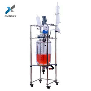Double Layer Jacketed Lab Glass Tubular Reactor Chemglass Reactors for Laboratory mixing chemical industry