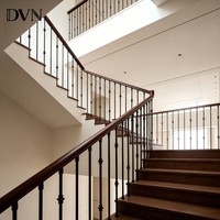Balustres carrés en fer forgé DVN, faciles à installer, noirs mats, à double nœud, pour escaliers métalliques