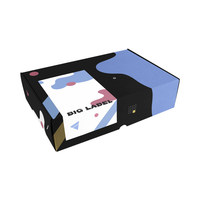 Boîte d'emballage personnalisée en papier recyclable avec doublure en éponge pour fourrures et chaussettes, carton cadeau imprimé avec logo pour vêtements