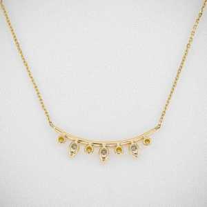 สร้อยคอทองคำ 18k ประดับเพชรทรงกลมและทรงหยดน้ำ ฝังแบบ Bezel Set สำหรับงานแต่งงานหรือเป็นของขวัญหมั้น - Product Image 6