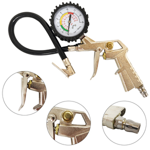 Neumático Auto coche bicicleta <span class=keywords><strong>Universal</strong></span> neumático inflar pistola bomba de aire pistola de inflado con manómetro medidor manguera - Product Image 5