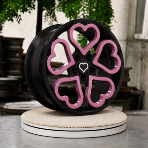 Rines Personalizados en Forma de Corazón, Forjados en Monobloque, Color Negro Brillante y <span class=keywords><strong>Rosa</strong></span>, 5x114.3 5x112, 17 18 19 20 Pulgadas, para Tesla Model 3 Y VW <span class=keywords><strong>Beetle</strong></span> - Product Image 2