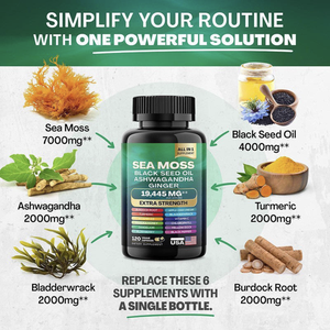 Fabricante Etiqueta Privada Suplemento Mar Musgo Shilajit Aceite De Semilla Negra Ashwagandha Bladderwrack Bardana Jengibre Cápsulas de hierbas - Product Image 3