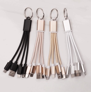 Exhibition Gift Screen Printing Laser Engraving USB Gadget Custom Promotion GIfts 3-in-1 Multi-device Charging USB Cable