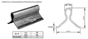 3m ruota in acciaio zincato per adattarsi a ruote rotonde scanalate da 20mm guida inferiore del cancello scorrevole - Product Image 2