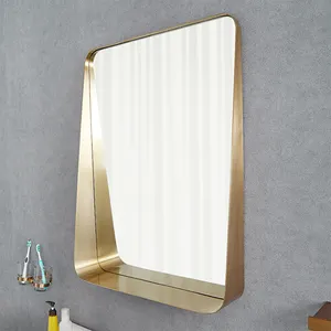Metalen Wandspiegel Badkamer Spiegel Meubels Moderne Display Spiegel Met Planken