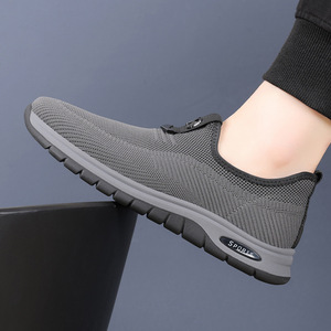 Men's Summer Fly Knit Mesh Slip-On Walking Shoes Round <b>Toe</b> Breathable Lightweight Rubber Outsole Sport Casual Solid Pattern - Product Image 4