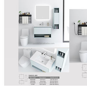 Nouveau produit moderne montage mural stockage mélamine Style américain meubles de salle de bain <span class=keywords><strong>toilette</strong></span> haut armoire de salle de bain - Product Image 5