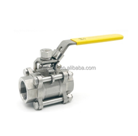 Vanne à boisseau sphérique manuelle trois pièces 1/2"-4" pour températures moyennes DN50 en acier inoxydable SS304/316 avec joint PTFE pour applications générales OEM