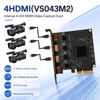 Carte de capture vidéo HDMI 4 canaux PCIe, 4 ports, entrée HDMI 4K, 1080P 60Hz, carte interne PCIe 2.0 X4, FMK50T4, pour PC en direct
