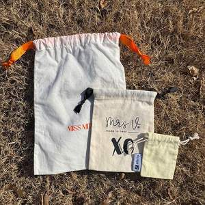 Reusable White Cotton Pouch Soft Clothes Dust Pouch Drawstring <b>Fabric</b> Custom Logo Eco FrIendly Cotton Screen Printing Craft <b>Bags</b> - Product Image 6