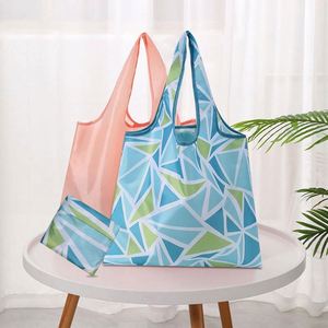 Wholesale Portable Waterproof Polyester Grocery Bag Reusable Foldable Shopping <b>Tote</b> Bag With Custom Printed Logo - Product Image 3