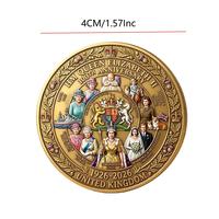 Pièce de monnaie commémorative moderne plaquée or 2026 de la Reine Elizabeth, médaille en métal, badge de collection, souvenir de célébrité