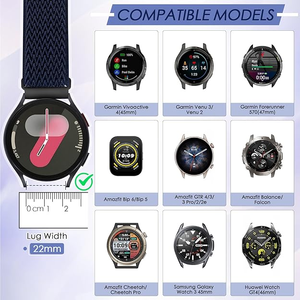 Correas de reloj de 22mm para Garmin Venu <span class=keywords><strong>3</strong></span>/2/Vivoactive 4/Garmin Forerunner 255/265/945/<span class=keywords><strong>Amazfit</strong></span> <span class=keywords><strong>Bip</strong></span> 6/5/<span class=keywords><strong>Amazfit</strong></span> Balance Watch Strap - Product Image 2
