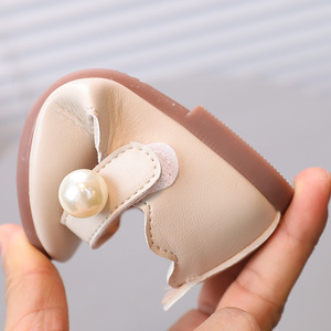 Zapatos Casuales para Niñas de Piel Sintética, Zapatos de Vestir de Princesa de Color Sólido con Suela Suave, Zapatos de Ballet con Perlas para Niñas - Product Image 4
